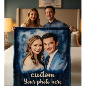 Custom Photo Blanket Personalized Fleece Throw | 350gFlannel | Same-Day Shipping | Perfect Gift for Family & Friends 60”X80”