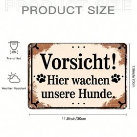 CIFbuy 1pc German-Style Beware Of Dog Warning Sign, Sign, Rustproof Iron Yard 8x12 Decor（ikDog, ikDog, Theme Self-pickup Logiopics）