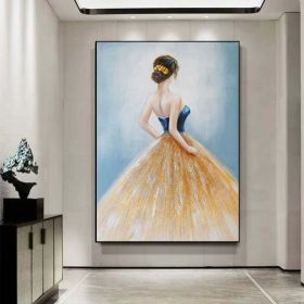 Hand Oil Pianting Ballerina fine art Dancer Handmade oil painting on Canvas female Ballet Artist Wall Art Living Room Bedroom Home Decor
