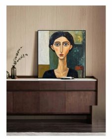 Hand painting woman face painting woman portrait painting Figurative Canvas Art lady wall painting abstract face home decor