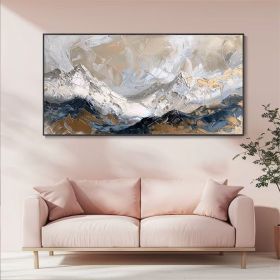 Abstract Mountain Landscape Oil Painting - Modern 3D Textured Canvas Art Hand-Painted Wall Decor for Living Room Original Artwork A Gift