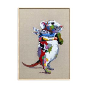 Wall Art Handmade Colored Mouse Oil Painting On Canvas Living Room Home Decor Wall pictures Hand Painted Animal Pictures No Frame