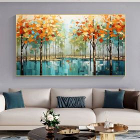 Abstract Forest Oil Painting on Canvas Large Wall Art Original Tree Landscape Art Custom Painting Modern Living Room Decor Handmade Gift