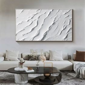 Abstract Ocean Wave Oil Painting on Canvas Large Wall Art Original Beach Painting Minimalist White Decor Custom Painting Living Room Art
