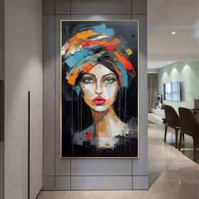 Original Beautiful Girl Oil Painting on Canvas Large Wall Art Abstract Portrait Art Custom Painting Fashion Decor Personalized Gift for Her