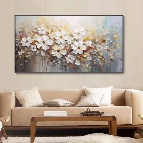 Hand Painted Flower Oil Painting On Canvas Abstract Purple Flower Painting Palette Knife Painting Art Chunky Textured Painting Large Wall Art Gift