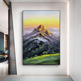 Hand Painted Original Mountain Peaks Oil Painting On Canvas Abstract Mountain Canvas Wall Art Large Landscape Wall Art For Living Room Bedroom D��cor