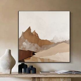 Hand Painted Large Beige Oil Painting Wall Art Beige Minimalist Canvas Art Beige Abstract Wall Art Beige Painting Modern Minimalist Wall Art