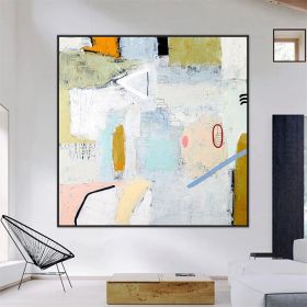 Hanmade Oil Painting Abstract Modern Original Painting Colorful Acrylic Art On Canvas Green And White Wall Art For Home Decor And Office