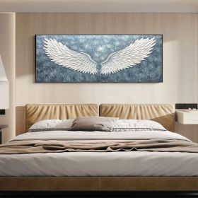 Original Angel Wings Oil Painting on Canvas Large Abstract Feather Canvas Wall Art Modern Minimalist Wing Wall Art for Living Room Bedroom