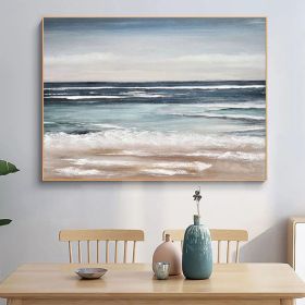 Large Original Blue Ocean Seascape Oil Painting Beach Canvas Painting Sea Abstract Painting Contemporary Seascape Wall Art for Living room