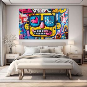 FUNKY WALL ART Framed Trendy Figure Wall Art Pop Art Wall Art Original Funky Art Hand Painted Oil Painting Trendy Room Decor Pop Art Canvas Painting