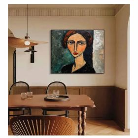 Woman face painting Amedeo modigliani painting woman portrait wall painting Figure Canvas Art lady wall painting abstract face canvas art
