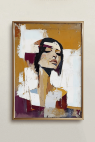 Large Abstract Lady Portrait Painting Woman Face Artwork Original Wall Art Figurative Canvas Art Woman Home Decor Limited
