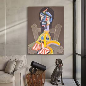 Large Abstract Woman Figure Canvas Art Original Geometric Oil Painting on Canvas Modern Minimalist Wall Art for Living Room Bedroom D��cor