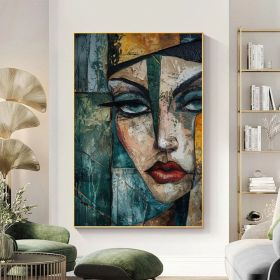 Abstract Female Model Oil Painting on Canvas Original Pretty Girl Painting Large Portrait Wall Art Custom Painting Bedroom Wall Decor