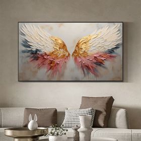 Original Angel Wing Oil Painting On Canvas Large Wall Art Abstract Gold Wing Art Custom Painting Minimalist Home Decor Personalized Gift