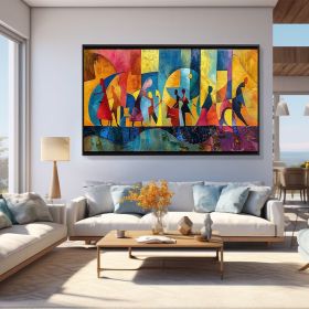 Large Abstract Colored Figures Oil Painting on Canvas Wall Art Picasso Art Original Famous Painting Trendy Wall Art Living Room Home Decor