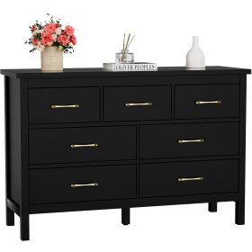 7 Drawer Dresser for Bedroom, Storage Cabinet With Metal Handles, Modern Closet Of Drawers for Living Room