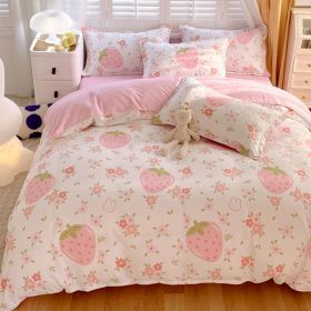 3 Piece Strawberry Duvet Cover Set Strawberry Print Bedding for Home Bedroom Decor Microfiber Quilt Cover Gifts King Size（temu can only be self-p