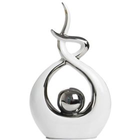 Modern Abstract Art Ceramic Statue, Decorative Tabletop Figurine For Living Room, Bedroom, Office And Home Decor (Option: White)