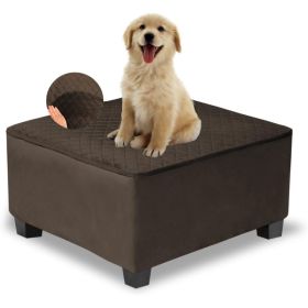 Waterproof Square Ottoman Cover, X Large Protective Slipcover For Footstool, Pouf And Furniture, Coffee (Option: MULTI)