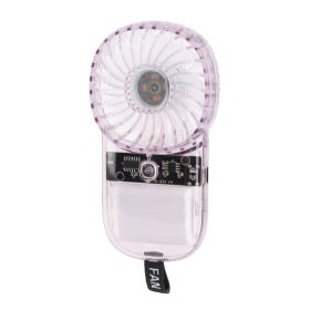Portable Fan Transparent Foldable 1200mAh Battery USB Rechargeable Neck Hanging Fan For Walking Camping Travel Purple (Option: Default)