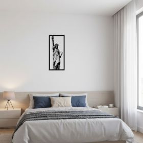 CIFbuy Vintage Statue of Liberty NYC Skyline Metal Wall Art Framed Patriotic American, Flag Decor for Man Cave Office Rustproof, Iron Plaque Uniq (Option: 73508508)