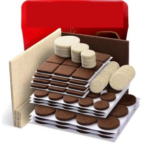 133-Piece Premium Felt Furniture Pads, Floor Protection Pads For Chairs And Tables (Option: MULTI)