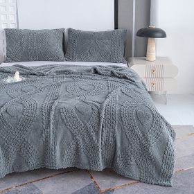 1PC Plush Throw Blanket, Soft Fuzzy Flannel Blanket, Cozy Warm Blanket For Bed Sofa Bedroom, All Season Use (Option: Dark Grey-108x90 inch)