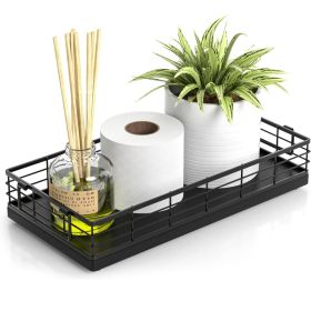 Toilet Paper Basket, 13 Inch Bathroom Toilet Tank Basket With Handles Black (Option: Black)