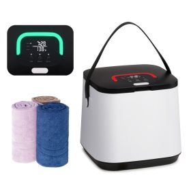 Cute Luxury Towel Warmer Bucket Timer Electric Towel Warmer For Bathroom,14 Liter Capacity Spa Like Electric Towel Warmer With Detachable Hooks A (Option: White and black)