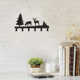 CIFbuy Exquisitely Designed Metal Elk Key Hooks: Wall-mounted, Multi-functional Hooks Ideal for Hanging Clothes, Bags, and Keys. Elevate Your Roo (Option: 18414020)