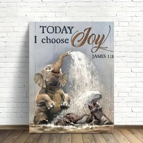 1pcs Canvas Painting With Wood Frame, Ready To Hang, Funny Elephant Bathroom Cute Elephant Wild Animal Wall Art Print For Home Decoration, Living (Option: 12x18inch)