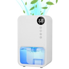 1Pc 37OZ Dehumidifier Indoor Portable Small Dehumidifier With Sleep Mode 24H Timer 7Color Lighting  Touch Control For Home Bathroom Basement Clos (Color: White)