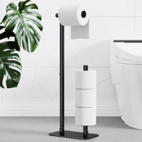 Kitsure Toilet Paper Holder Stand, Bathroom Storage, Medium, Black (Option: Black)