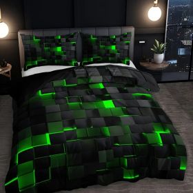 Abstract Grid Series Quilt Cover Digital Printing Bedding (Option: 5 Style-200X225CM threepiece set)