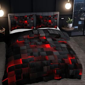 Abstract Grid Series Quilt Cover Digital Printing Bedding (Option: 1 Style-228 X228 Three Pieces)